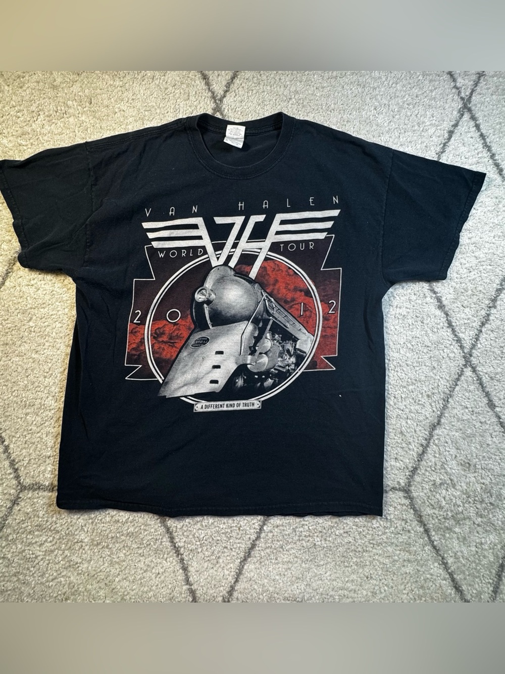 Gildan Black Van Halen World Tour Graphic Tee with Red Accent